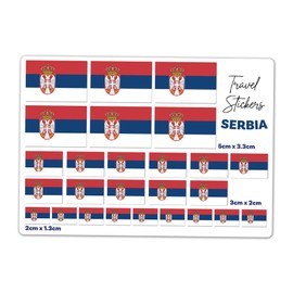 A5 Sticker Sheet Serbia Flag Vinyl Stickers - Serbian Flags Travel Holiday World Geography School Labels Scrapbooking 5cm | 3cm | 2cm #81496