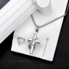 SIMONLY Cross Urn Necklace for Ashes 925 Sterling Silver Fish