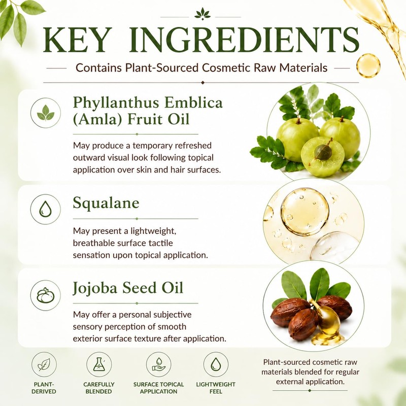 Amla Fruit Oil, Plant‑Derived Multi‑Purpose Nourishing Beauty Oil, Lightweight &