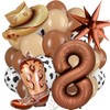 Western Cowboy Party Decorations, 40 Inch Foil Brown Number 8