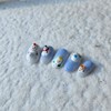 Snowman Village Handmade Nail Tips - Ballerina M / 눈사람