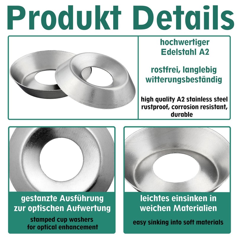 Die-Cut Rosettes | Stainless Steel A2 / V2A | for