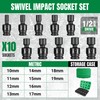 SK 1/2" Drive Universal Swivel Impact Socket Set, Metric Socket