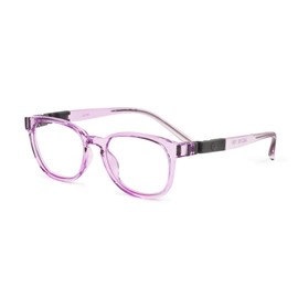 evee Kids Oval Blue Light Blocking Glasses for Boys and Girls - (June) (Transparent Crystal Purple with Matte Grey, 45mm)