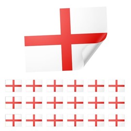 20 X England St George Cross Flag Stickers - Rectangle Event Laptop Travel Party 8cm x 5cm
