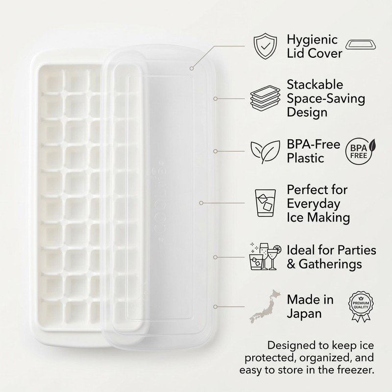 Inomata Ice Tray with Lid No. 48 Small Grain