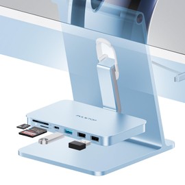 iMac Accessories for iMac 2021/2023, PULWTOP Hub USB C para iMac con USB A/C 10Gbps, iMac Hub para M1/M3, 2 USB A 2.0, lector de tarjetas SD/TF para iMac 24 pulgadas y Studio Display 2, color azul