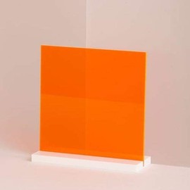 1/8" (0.118") Orange Neon Fluorescent Acrylic Plexiglass Sheet 12"x12" Cast 3mm Thick Nominal Size AZM