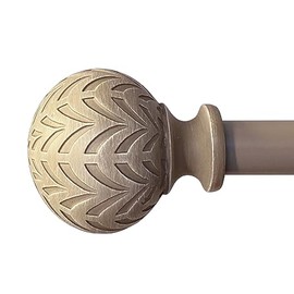 Hermosa 26-48 Inch Adjustable Curtain Rod Set, 5/8 Inch Diameter in Weathered Grey