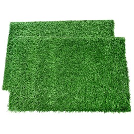 LOOBANI Dog Grass Pee Pads, 2 Pack Artificial Grass Pads for Potty Tray, Fake Grass for Dogs to Pee On, Outdoor Indoor Pee Grass for Dog Potty (18 * 23 inch)