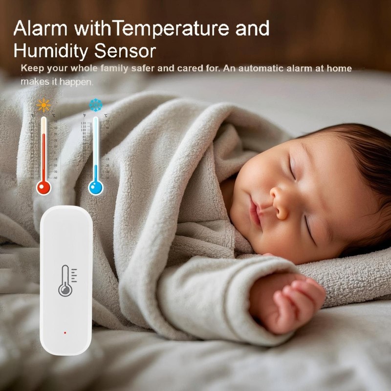 Sanofuturion Smart Temperature Humidity Sensor, Tuya WiFi Hygrometer Indoor Monitor