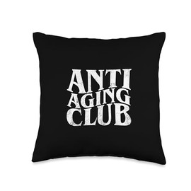 Vintage Anti Aging Club Skincare Aesthetics Esthetician Throw Pillow