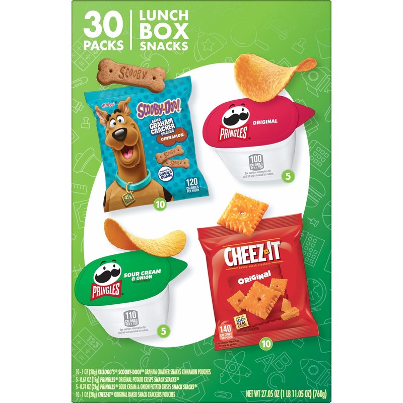 Kellogg's Cheez-It, Pringles & SCOOBY-DOO! Lunch Box Snacks, Variety Pack,