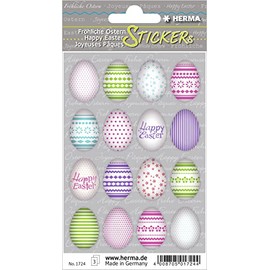 Herma Happy Easter Sticker, Paper, Colourful eggs 16 x 9 cm