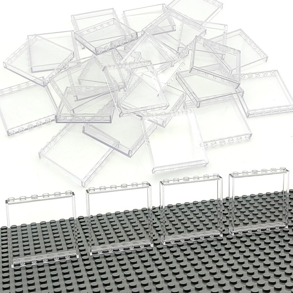 ZHX 30PCS Clear Transparent Window House Building Brick Toy Classic
