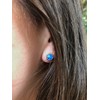 Blue Opal Stud Earrings in Sterling Silver, Hypoallergenic, Elegant Gifts
