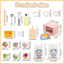 Dollhouse Kitchen Accessory Set, Miniature Gnome Accessories, Dollhouse Accessories, Mini Furniture Dollhouse, Kitchen Furniture Baking Accessories, Miniature Gnome Baking Set Christmas Decoration (20