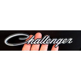 Dodge Challenger Script Steel Magnet - Grey (Magnet - 7" X 1.5")