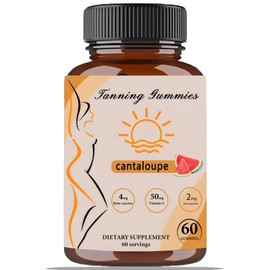 Tanning Gummies - Daily Gummies with Beta-Carotene & Lycopene & Astaxanthin, Natural Tanning Supplement for Skin Health & Glow, Vegan, Non-GMO, 60 Count