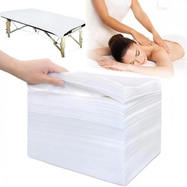 100 Pcs Disposable Massage Table Sheets (71"x 31") Non-Woven Breathable Fabric Waterproof Esthetician Bed Covers for Spa, Facial, Tattoo,Waxing Soft Durable (1, Table Sheets)