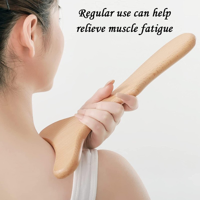 2 Pieces Wooden Gua Sha Boards Massage Tools Home Care