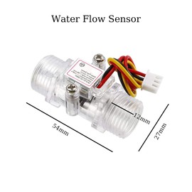 G1/2 1-30L/min Water Flow Sensor, Fluid Control Sensor Flowmeter Switch for Temperature Instrument