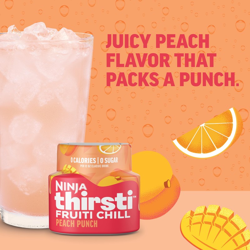 Ninja Ninja Thirsti Flavored Water Drops, FRUITI CHILL Peach Punch,