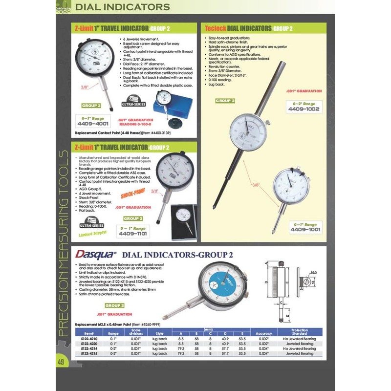 Pro Series by HHIP 4400-0019 Metric Dial Indicator, 01 mm