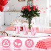 Potchen 60 Set Heart Shaped Plastic Cups with Straws 16