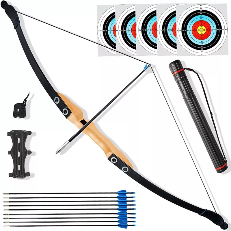 STEINBRÜCKE 30/40lbs Professional Bow And Arrow Recurve Bow Wooden Split