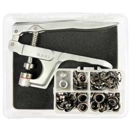 Eyelet Set with Pliers for Outdoor Advertising 10 mm Black Eyelet Set with Tool Eyelet Tool for Fabrics, Tarpaulins, Tarpaulins and Banners