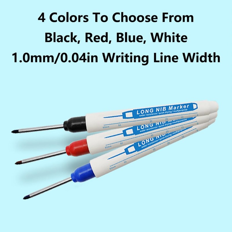 8 PCS Deep Hole Marker Pens, Waterproof Long Head Marker