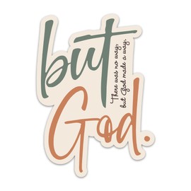 (3PCs) There was No Way But God Made A Way Sticker, Christian Faith Stickers, Jesus Decals Religious Quotes Vinyl Waterproof Spiritual Stickers for Laptop Water Bottle Bible Journal (3 Inches)