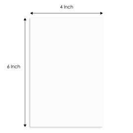 Golden State Art, 50 Pack 4x6 Uncut Photo Mat Matboard, White Backing Board for Frame, Picture, Print