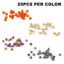 Maxcatch Slotted Tungsten Fly Tying Beads 100PCS Plated/Diamond Nymph Multi Color Fly Tying Materials 2.4/2.5/2.8/3.0/3.3/3.5/4.0mm (2.4mm-100pcs, Color Assortment A)