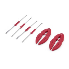 Farberware Seafood Set of 6 Lobser Crackers and Picks, Effortlessly Crack Shells and Remove Meat From Seafood or Nuts, Durable Stainless Steel, Ergonomic Handle