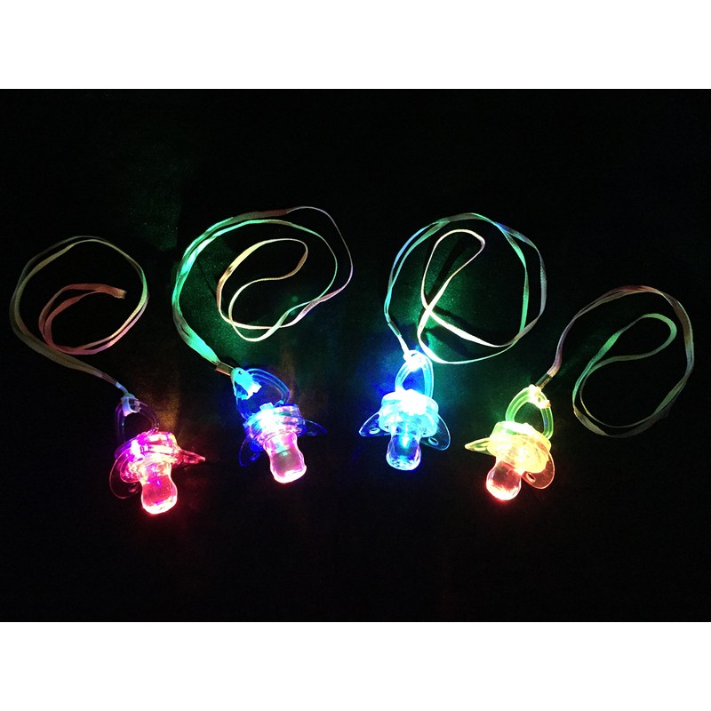 Flashing Panda Blinking Toy Pacifier Necklace (4 pieces)