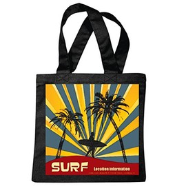 Reifen-Markt Tasche Umhängetasche SURF SURFEN BEACH SURFBRETT LONGBOARD WELLENREITEN WELLEN ANFÄNGER SHOP Einkaufstasche Schulbeutel Turnbeutel in Schwarz