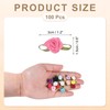 MECCANIXITY 100pcs Dark Pink Ribbon Roses 5/8"x1-3/16" Mini Roses for