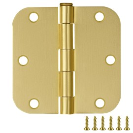 Design House 10 Pack Heavy Duty Satin Brass Door Hinges 3.5 Inch Steel Construction