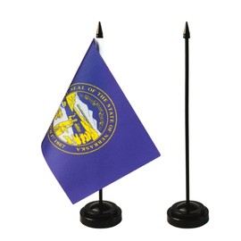2 Pack USA & Nebraska Desk Flag, 1 Nebraska Table Flag,1 American Desk Flag,Nebraska Office Table Flag on Stand Base, Decorations for Offices, Families, Conference rooms