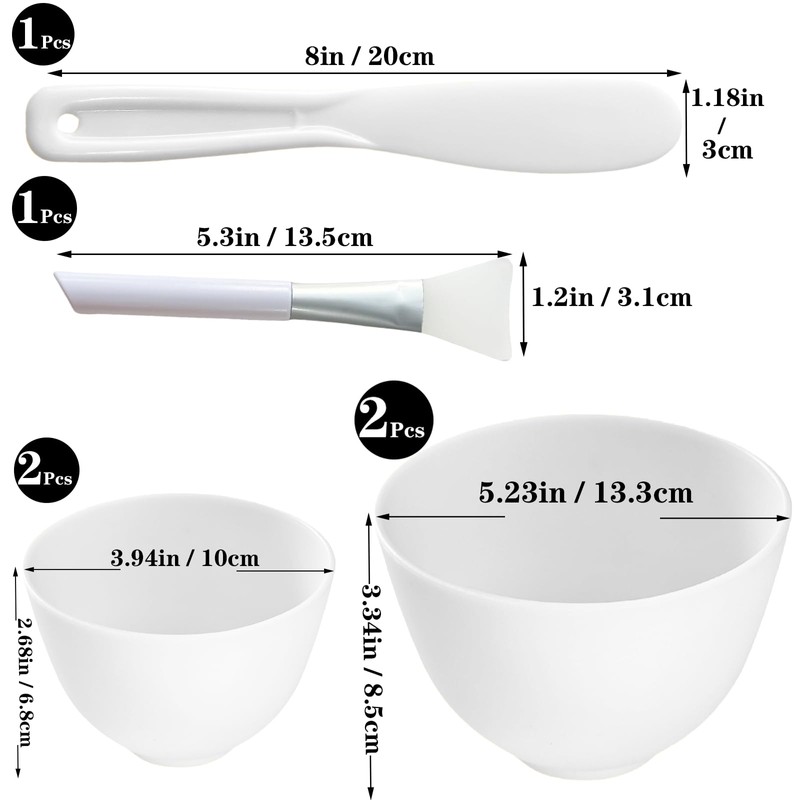 Bigwinyep 4Pcs Silicone Facial Mask Bowl DIY Face Mask Mixing