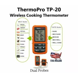 ThermoPro TP20 Wireless Dual Probe Digital Thermometer For Cooking BBQ Outdoor