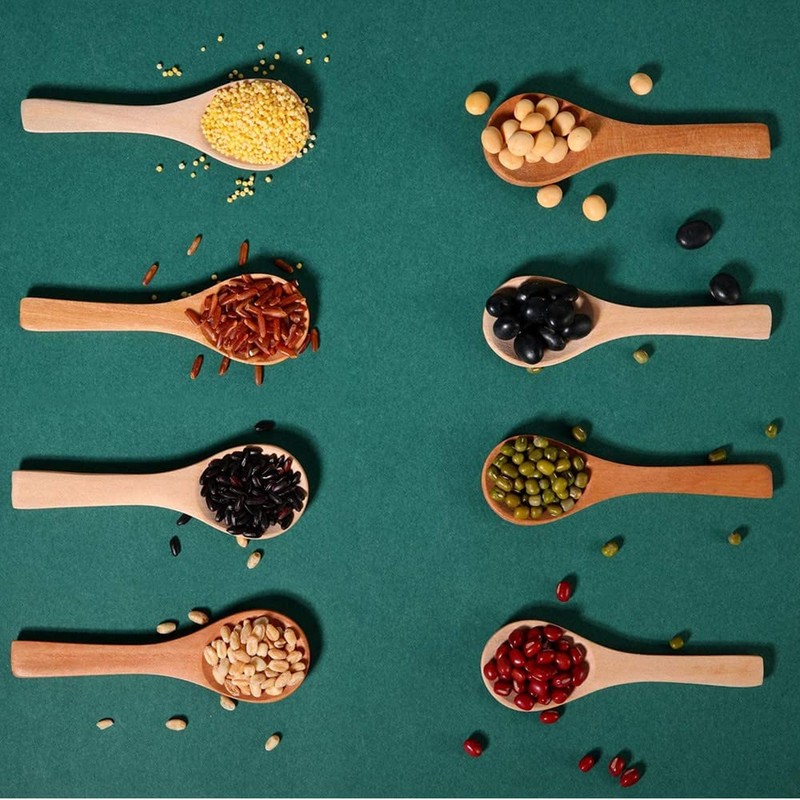 30pcs Mini Handmade Wooden Spoon Small Wood Children Spoons Ice-Cream
