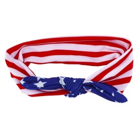 LUX ACCESSORIES July 4th American Flag Print Inspired Red Blue White Bandana Fashion Headband