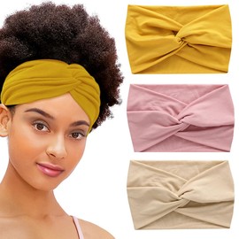 FADXIN Wide Headbands for Women Large African Style Head Bands Hair Accessories Neutral Knotted Head Wraps Turbans (Colour-4)