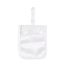 THXSILK Women's Silk Neck Pouch, Secret Bra Bag Made of 100% Silk, Anti-Theft Bra Wallet with Adjustable Elastic Band, Hidden Stash Pocket Purse for Travel and Sports, White