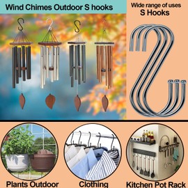 DINGEE 30 Pack S Shaped Hooks - Heavy Duty Silver Metal Hooks for Hanging Plants, Jeans, Bags & More