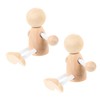 Gadpiparty 2Pcs DIY Wooden Peg Dolls Unfinished Smooth Surface Craft