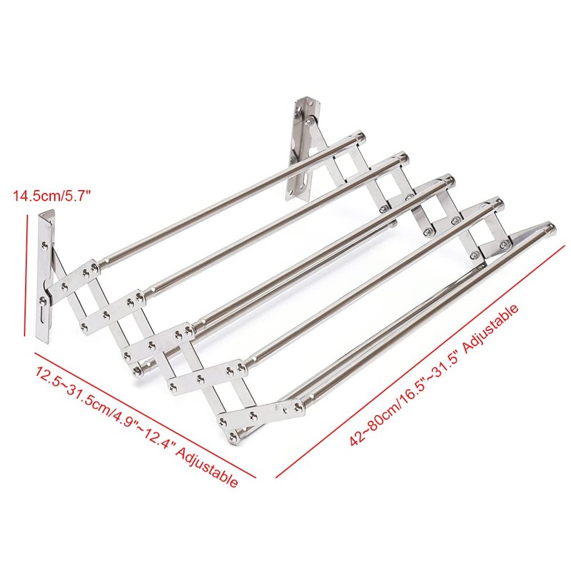 DDBESSIC Wall Mounted Drying Rack Clothing, Adjustable Wall Mounted Towel